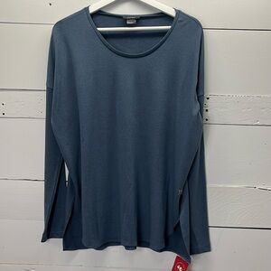 NWT Natori Women's Terry Lounge Zen Top in Blue Size Medium
